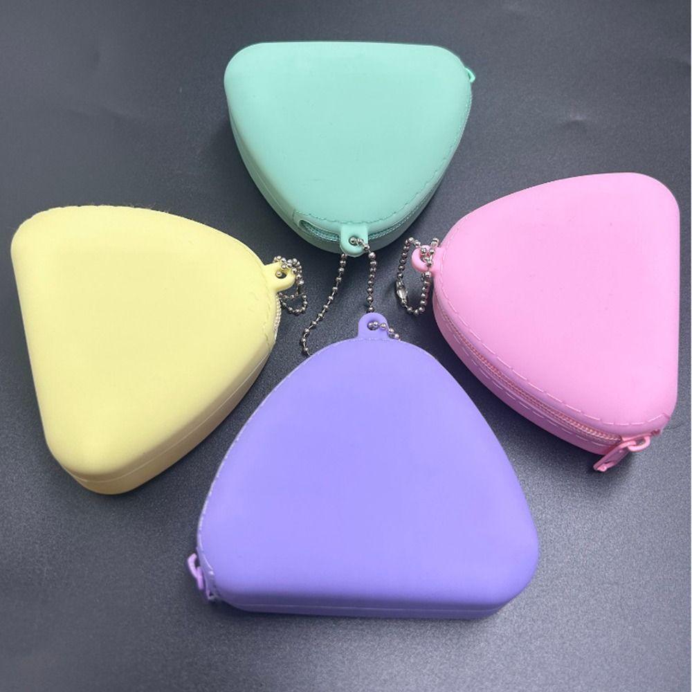 Fashion Candy Color Silicone Coin Holder Zipper Closure Portable Zipper Wallet Protective Waterproof Earphone Bag Portable Use