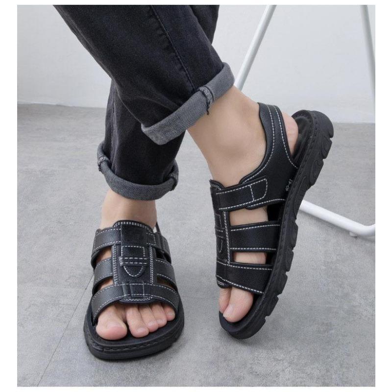 Men's Open Toe Adjustable Strap Sandals Non-slip Thick Sole Casual Summer Shoes for Outdoor