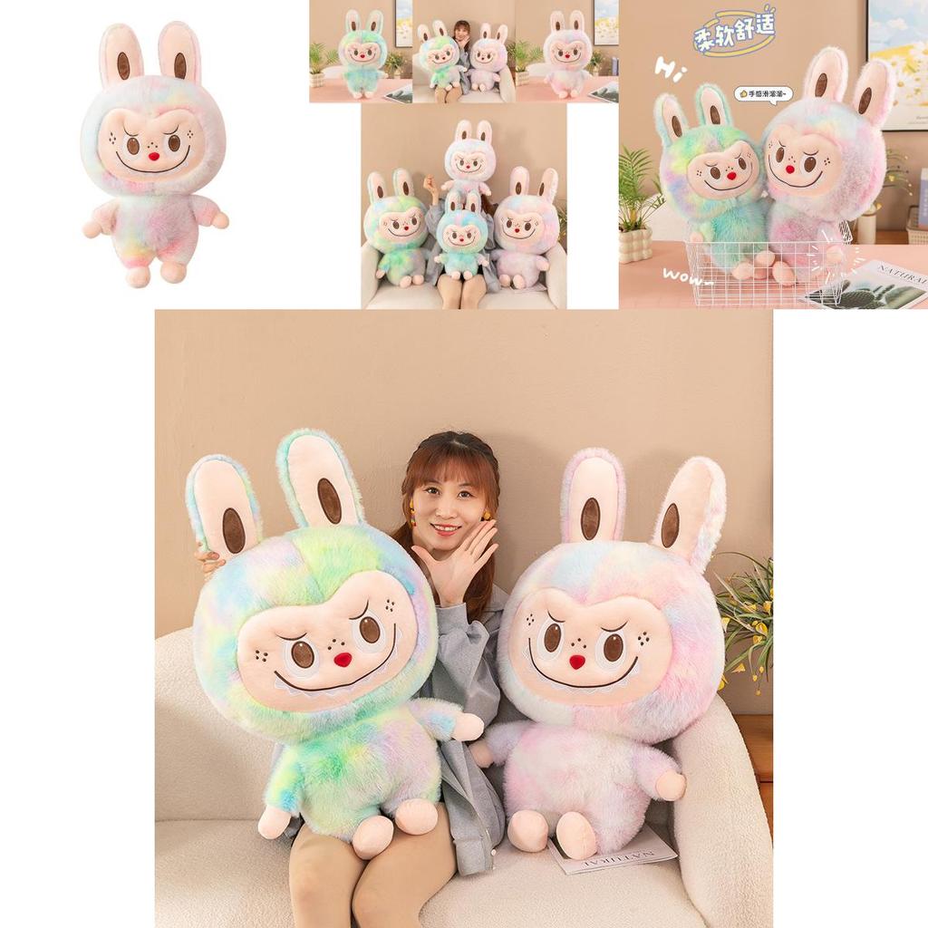 Colorful New Plush Tie-dye Mink Fur Doll Toy Adorable Soft Stuffed Animal For Kids