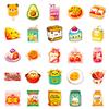 50 Snack Combination Cute Cartoon Stickers Kanto Boiled Pudding Rice Ball Graffiti Stickers Decorative Handbook
