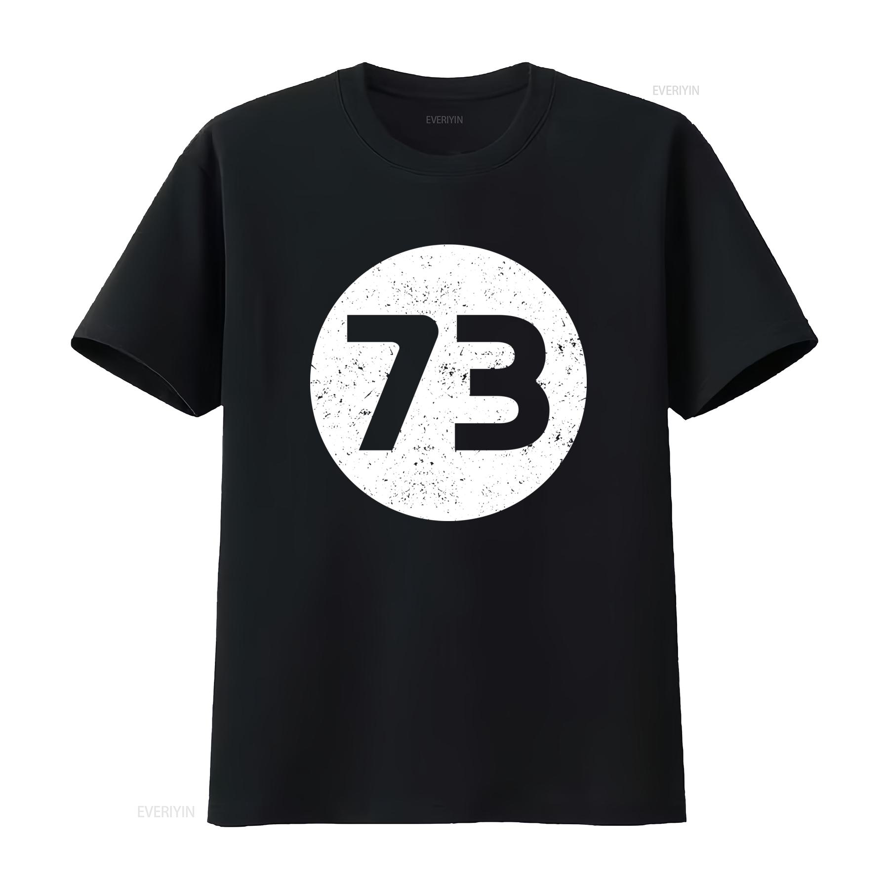 

73 Mens T Shirt Birthday Fashion Present Funny Number Print Casual vintage Washed Soft Unisex Breathable Top For Everyday Wear 4XL