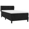 VidaXL Divan Bed with Mattress Black 100x200 Cm Velvet 3127657