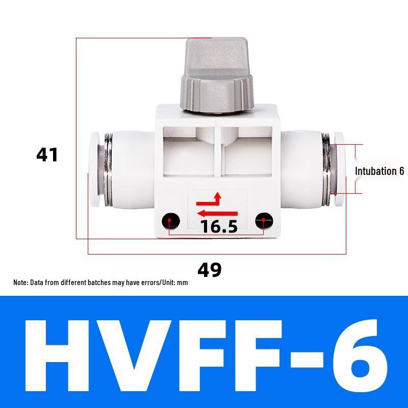 Pneumatic BUC-6-10 Hand Valve 8mm/12mm Air Hose Quick Connect Straight-Through Valve