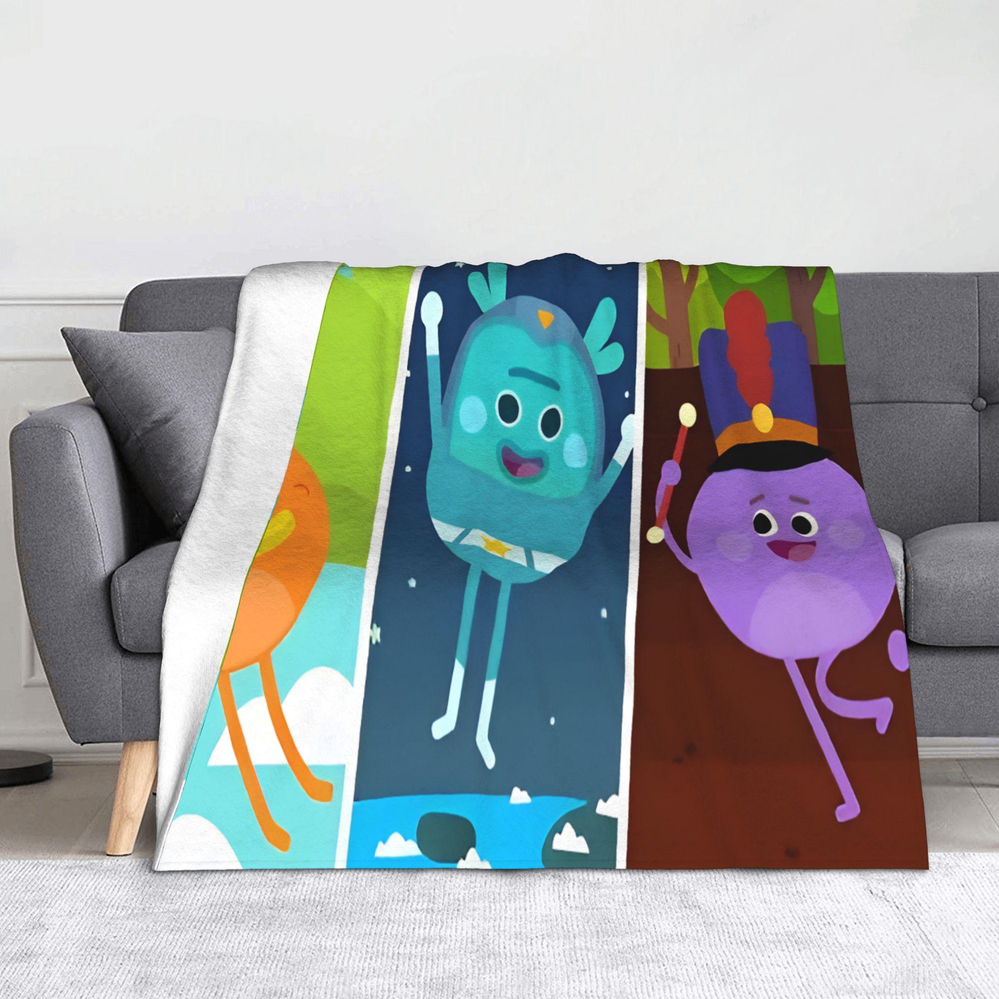 Bumble Nums Cartoon Blanket Cover Fleece Ultra-Soft Throw Blankets for Car Sofa Couch Bedspread 30x40in