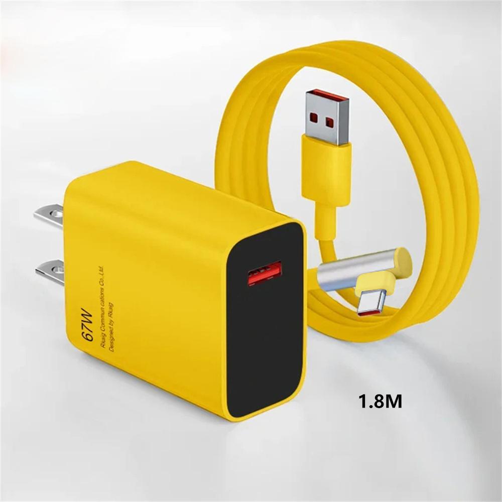 6A 67W Original Super Fast Charger Elbow Flash Type C Charging Cable suitable for Xiaomi 12 13 14 Ultra Redmi Huawei with EU/US