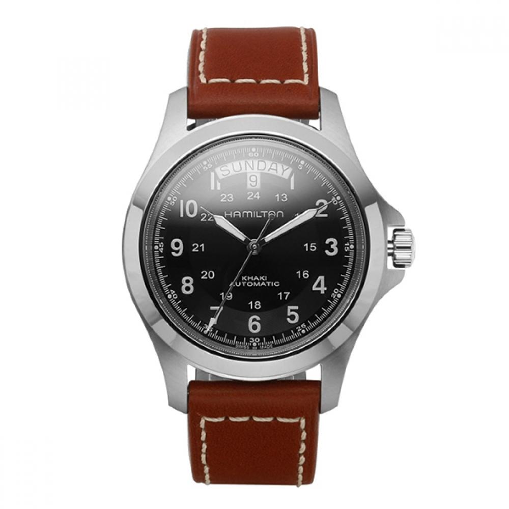Hamilton Men S Leather Watch Khaki Field King H64455533