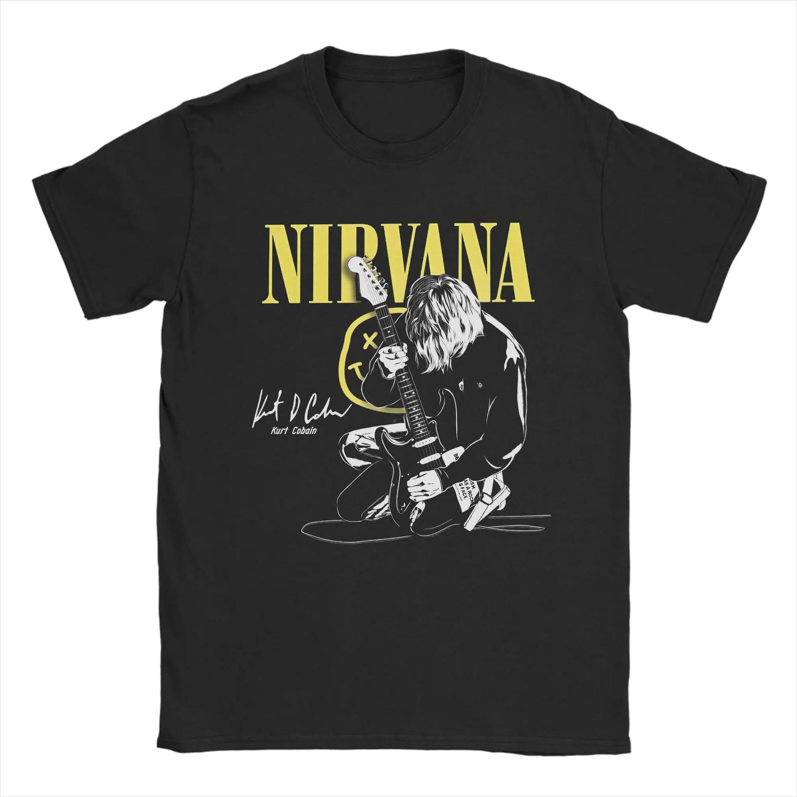Nirvana Grunge Гранж Группа Футболка с принтом Уличная одежда Винтаж Y2K Мужская [S-6XL] S