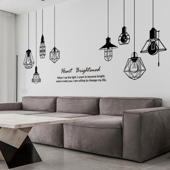 2 Sheets/Set Wall Decals Plane Photography Props Chandelier Room Self-adhesive Pattern Wall Stickers