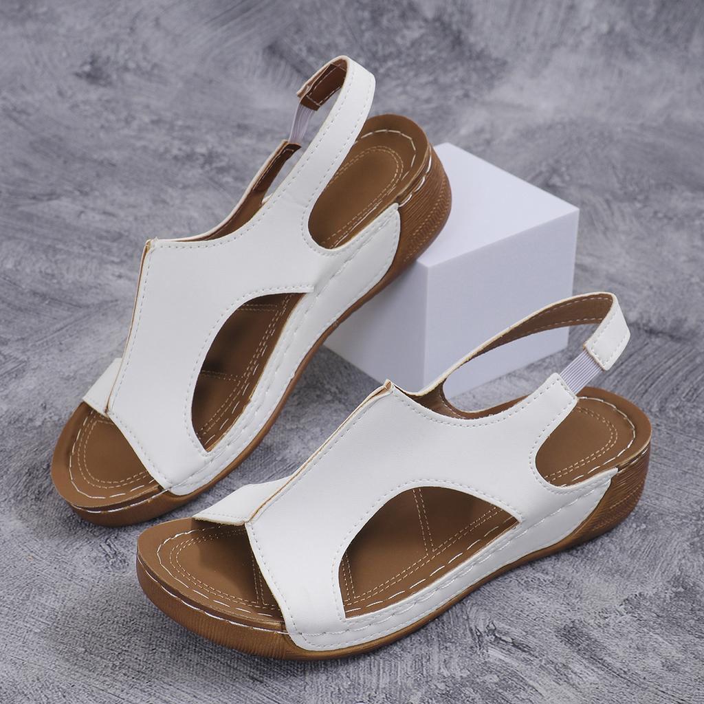 2025 nové letní sandály dámské boty velká velikost ležérní klínek silná podrážka elastický pásek sandály s otevřenou špičkou dámské skladem