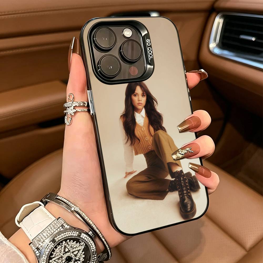 Famous actress--Actress J-Jenna-O-Ortega Phone Case For IPhone17 16 11 12 13 14 15 16 Pro Max Cover Colored Silver Funda Bumber