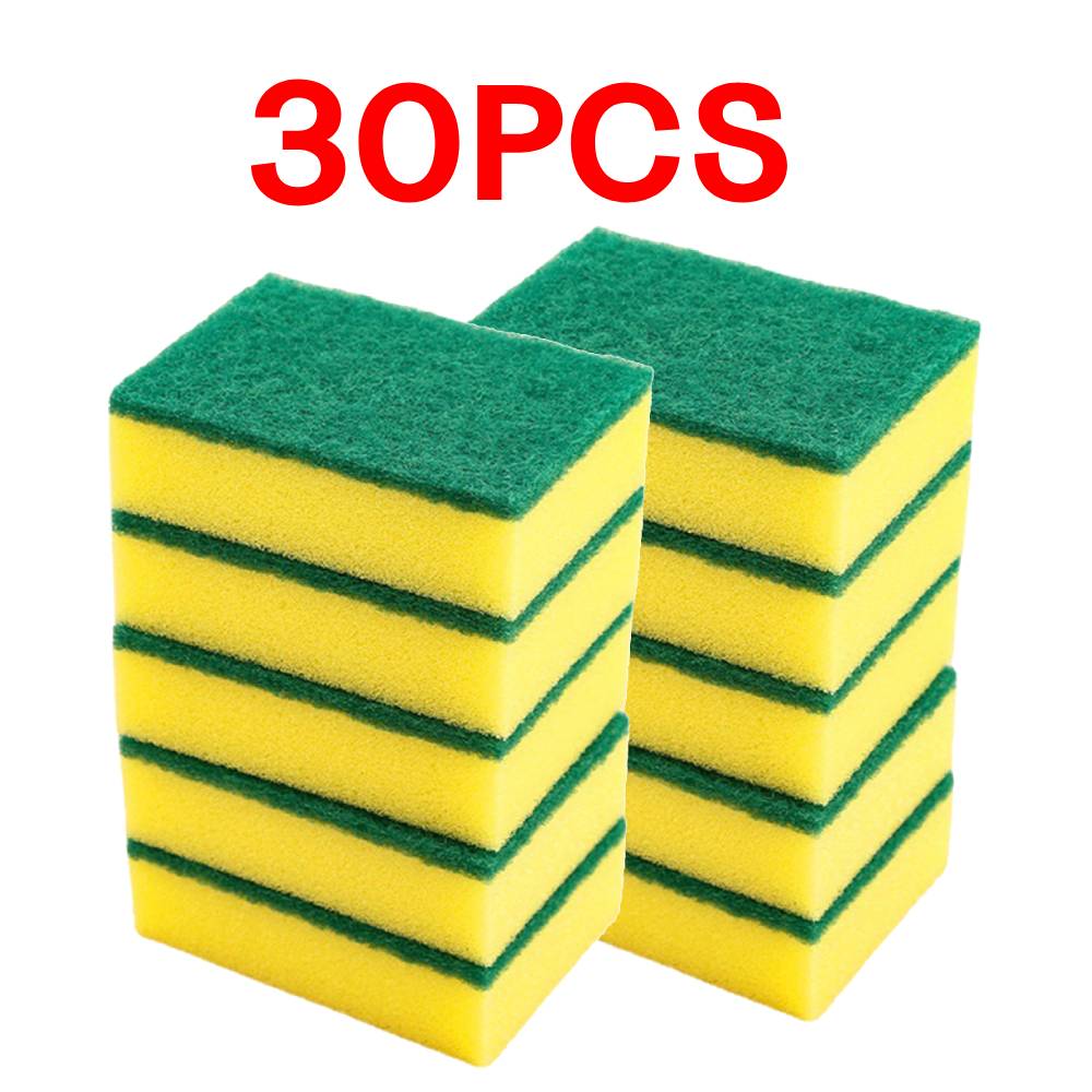 5-30PCS Highly Absorbent double-sided Sponge Scourers Kitchen pot rust Cleaning sponge tool Scrub Sponge for Household Dish Bowl