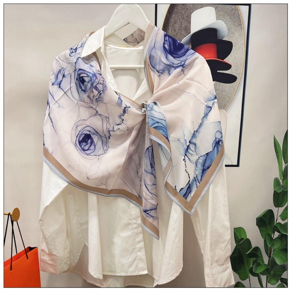 Light Luxury Astrolabe Silk Silk Scarf Spring And Autumn Medium And Long Bow Mulberry Silk Streamer Holiday Gift