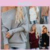 Stylish Women One Shoulder Knitted Sweater Blouse With Long Sleeves And Soft Material