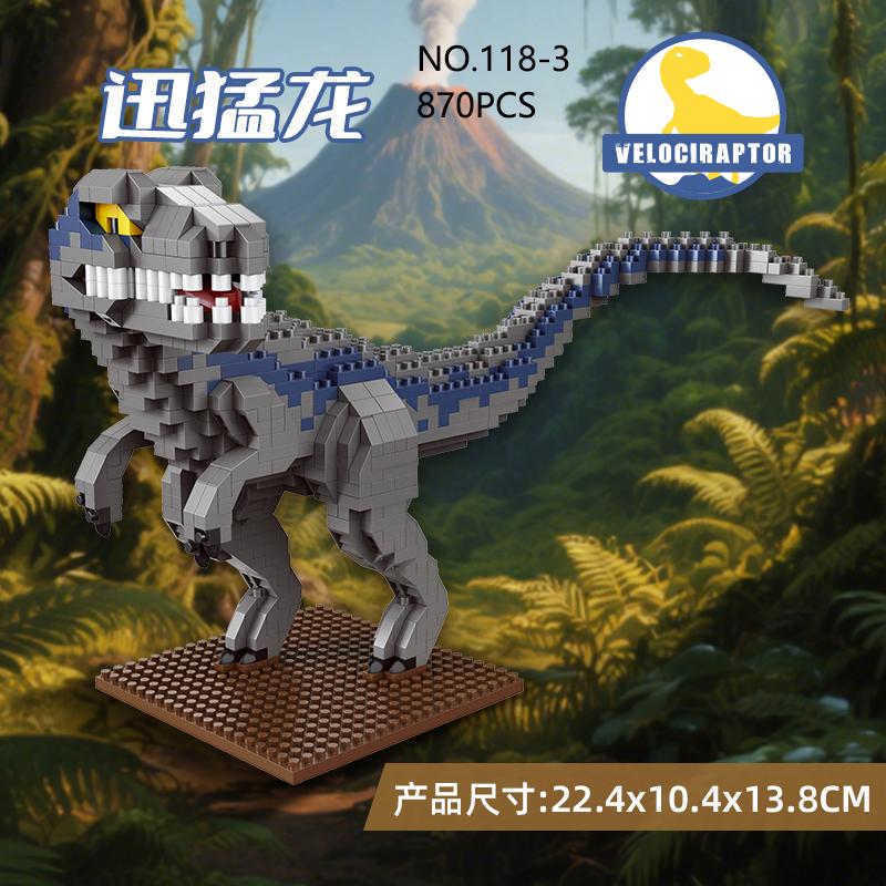 Jurský svět Dinosauři Stavebnice Zvířata Model Sestavovací Hračky Mikro Kostky 3D Puzzle Hračky Pro Kluky Dárky