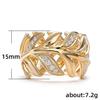 Creative Vine Leaf Women'S Zircon Ring, Fashion Party Reception Jewelry