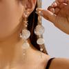 Bohemia Shell Starfish Pendant Earrings for Women Exquisite Imitation Pearl Conch Long Tassel Dangle Earring Beach Party Jewelry