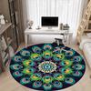 1pc Peacock Feather Mandala Office Round Area Rug, Under Office Chairs Bedroom Living Room Home Decor, Room Deco