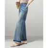 TERRE BLEUE Women's High-Waist Casual Straight Wide Jeans