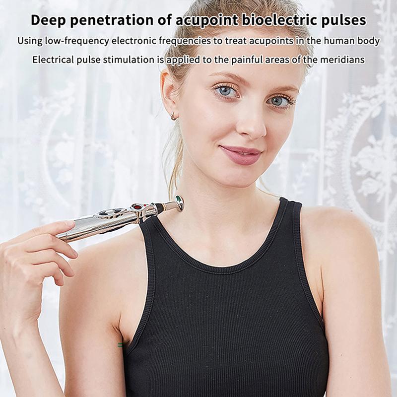 Electric Massage Pen Adjustable For Body Back Hand Massage Press And Relax Muscles, Charge Powered Silver