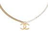 24P Voll-Diamant Doppelketten gesteppte Doppel-C Halskette Damen Halskette Gold ABD014-B16170-NW438