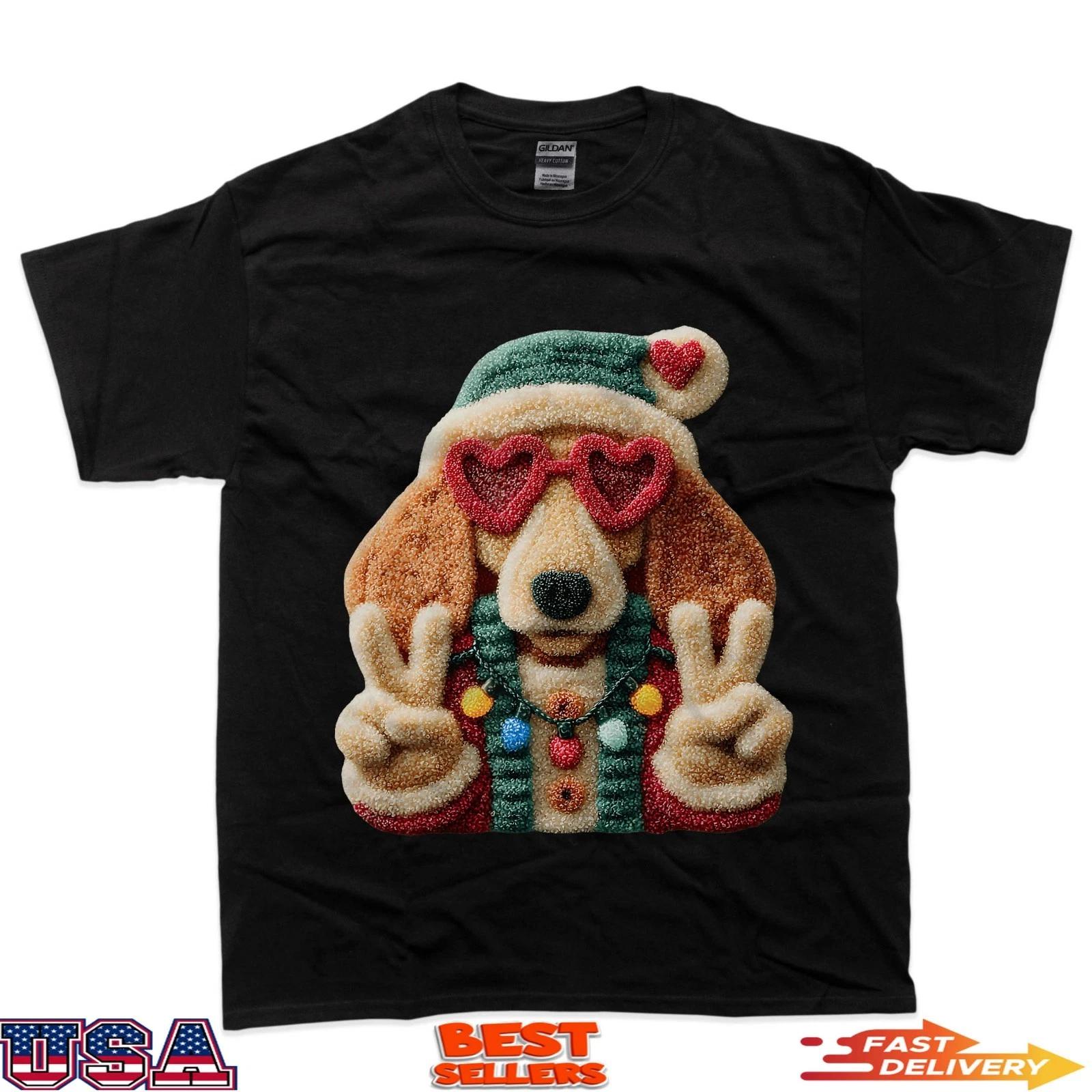 

Cute Basset Hound Funny Pet Lover Retro Style Design T-Shirt 2XL