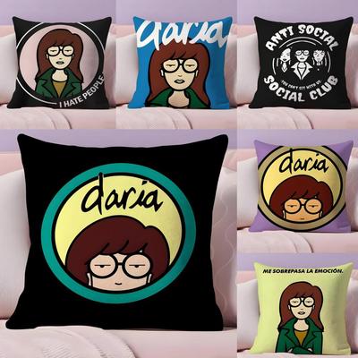 Teen Animated Sitcom DDaria Pillow Case Silky Short Plush With Invisible Zipper Dustproof Sofa Cushion Cover
