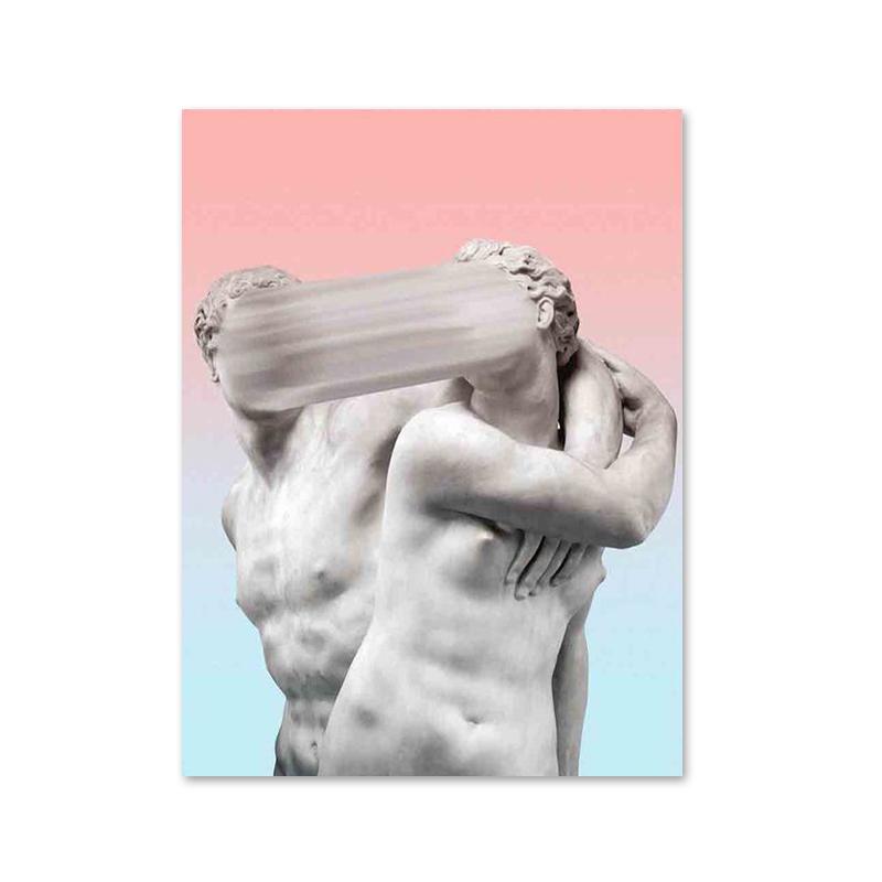 Zabawny David Rzeźba Sztuka Malarstwo na Płótnie Abstrakcyjne Graffiti Figura Plakaty i Druki Sztuka Ścienna Obrazy do Salonu Dekoracja Domu