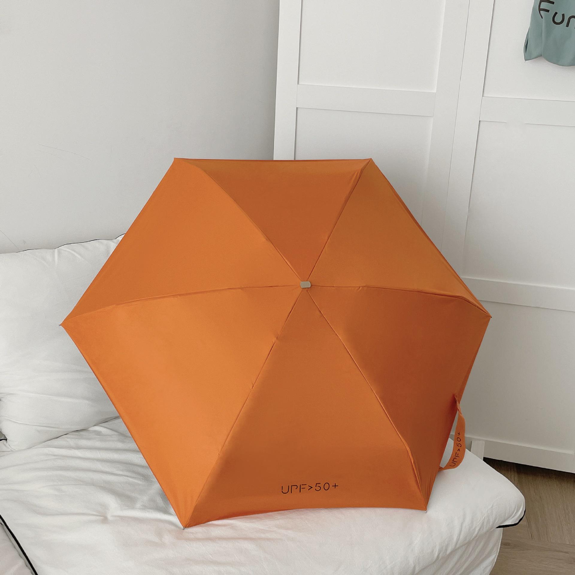 

Компактный 5-складной зонт: Портативный, Стильный, С напечатанным логотипом, Мини-карманный дизайн, Черный складной солнцезащитный козырек для женщин