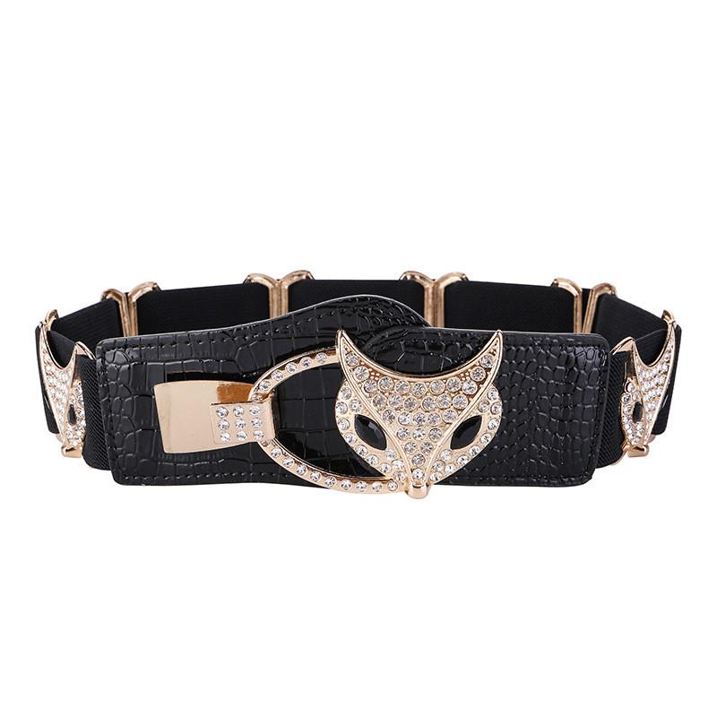 Stylish Womens Wide Crystal Belt With Alloy Buckle For Dress Fashion Accessory