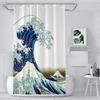 HOKUSAI The Great Wave Off Kanagawa BRIGHTENED Bathroom Shower Curtains  Waterproof Partition Curtain Home Decor Accessories