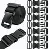 2/5Sets 20-50mm Black Nylon Webbing with Plastic Slider Clasp Quick Release Buckle Backpack Strap Dog Collar DIY Accessories