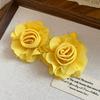 Steel needle raffia chiffon flower pendant earrings new sweet small fresh stud earrings niche high-end earrings