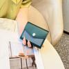 New Palm Patterned Cowhide Color Blocked Short Three Fold Wallet Genuine Leather Wallet Color Matching Leather Clip Color Blocking Card Bag