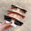 Rimless Sunglasses For Women Men Rectangle Sun Glasses Retro Trendy Wooden Frame Eyewear Outdoor Sun Protection Shade UV400