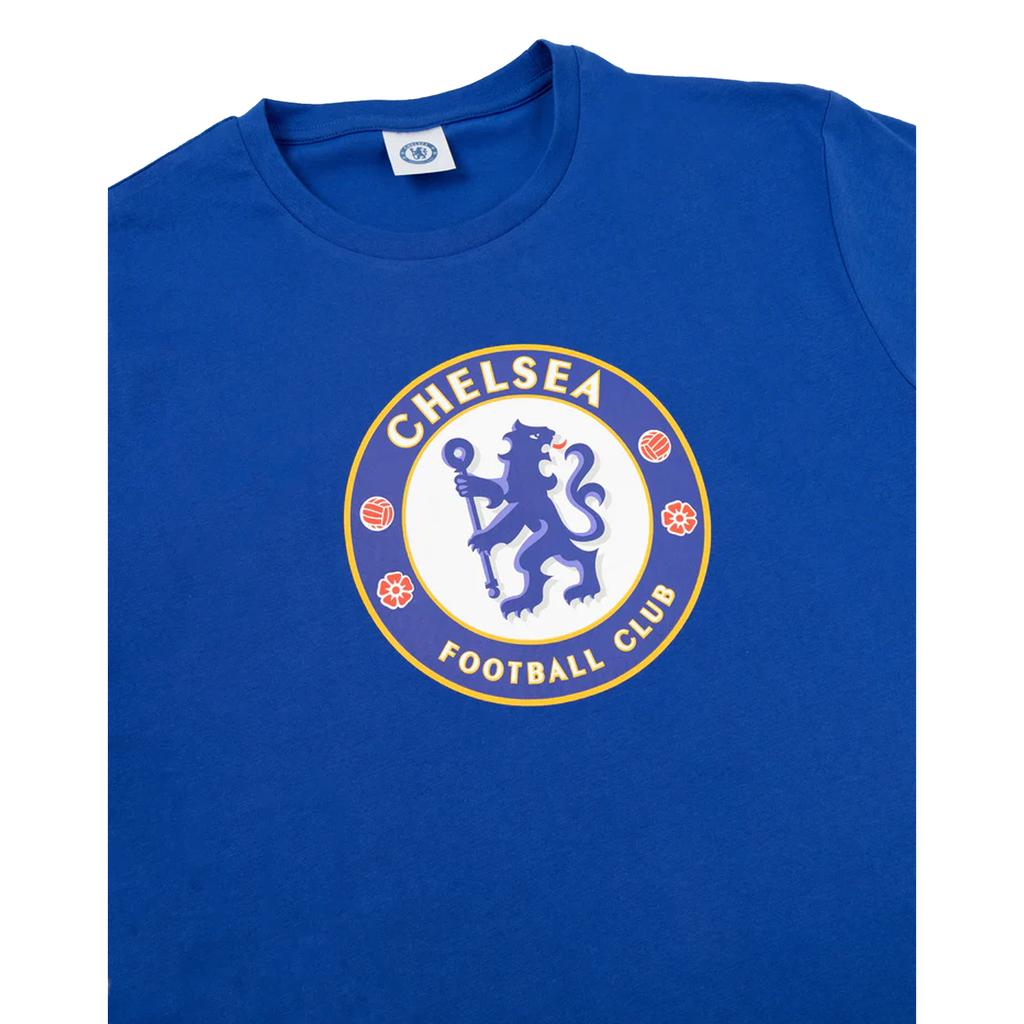 Chelsea FC Men's Crest Short-Sleeved Long Pyjama Set