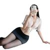 Pure Desire Uniform Sexy Hottie Suit Exposed Navel Short White Shirt Secretary Sex Uniform Cosplay Woman
