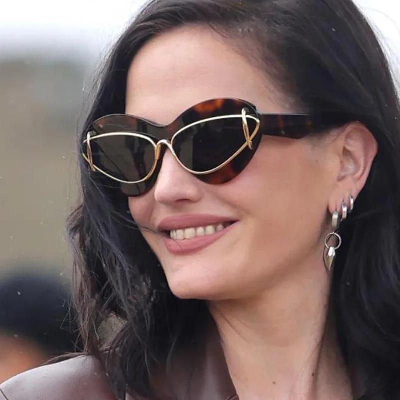 New Fashion Women Cat Eye Sunglasses For Men PUNK Luxury Brand Female Sun Glasses Y2K Vintage Eyewear Shades UV400 Oculus