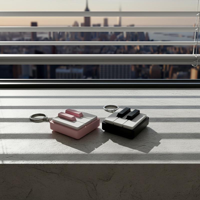 1Pcs Sensory Stress Relief Keychain 3D Printed Mini Piano Keyboard Clicker Fidget Toy Office Desktop Decor Souvenir Gift
