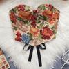 Boned Floral Underwired Corset Multi-Color Strapless Corset Top Women's Shapewear  Daily Streetwear