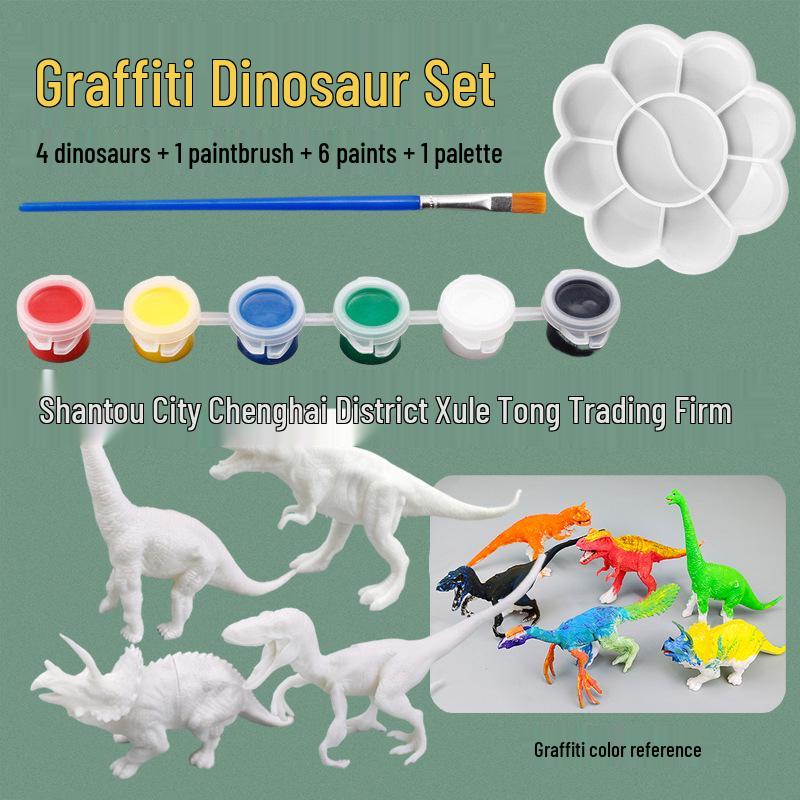 DIY Dinosaurier-Modell Malset für Kinder - Kreatives Graffiti-Spielzeug für Jungen und Mädchen