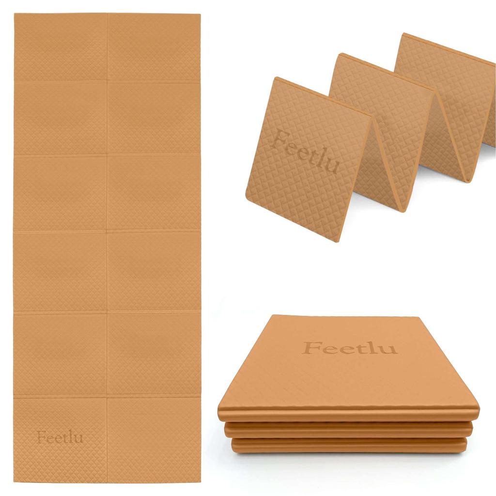 Foldable Yoga Mat 6mm Lightweight and Easy To Store for Travel Foldable Exercise Mat for Home Floor Exercises - Thickness, - Non-slip Yoga, Pilates,
