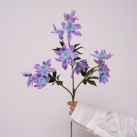 Artificial Flower 25" Fake Flower Bouquet 3 Stem Faux Floral Branch for Home Wedding Party Centerpiece Dining Table Vase Decor
