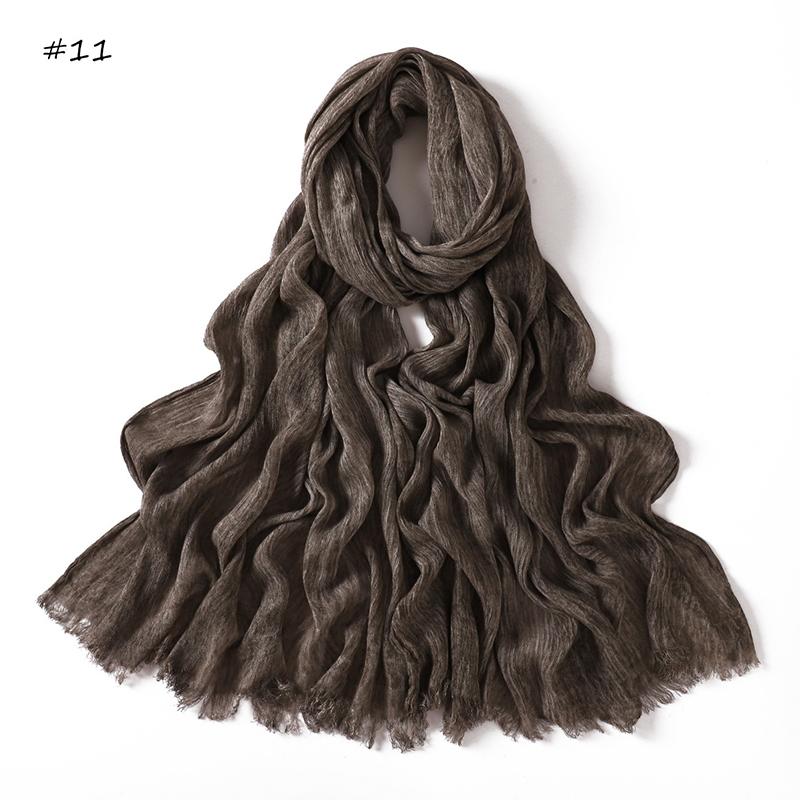 180*65cm Batikové mačkané viskózové hidžáby pro ženy Muslimský šátek Šály Jednobarevné Dámské Prodyšná čelenka Turban Femme Ramanda