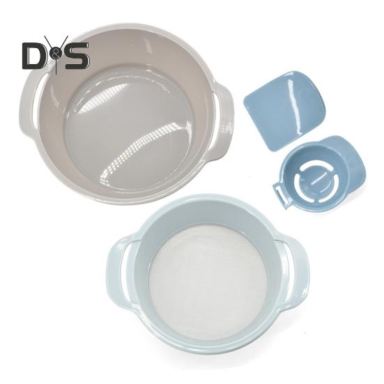 Stackable Flour Sieve Set 4-Piece Multifunctional Kitchen Baking Tools Including Fine Mesh Sifter Egg White Separator & Flour Scraper Portable Pollen