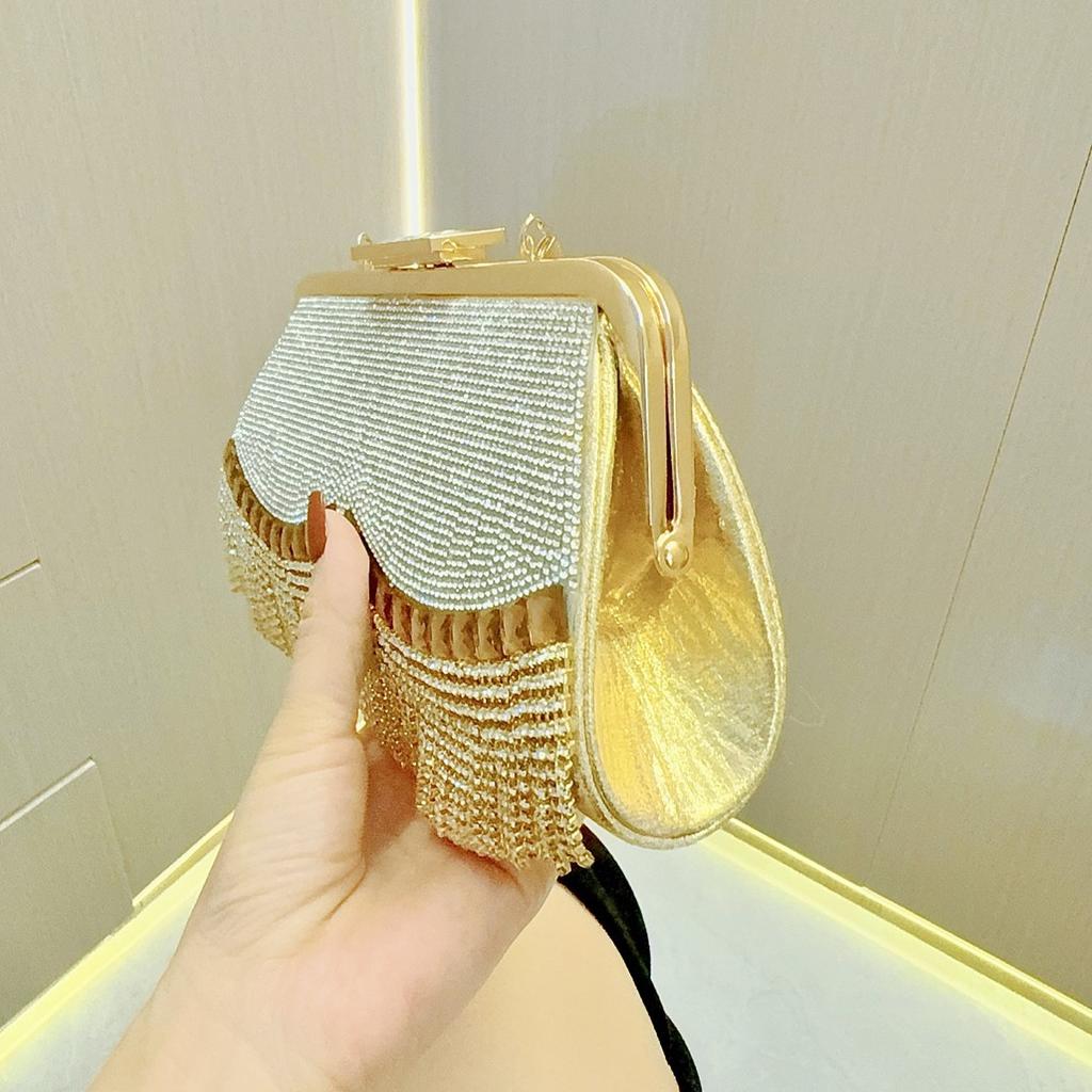 New Tassel Rhinestone Evening Bag - Women’s Sparkly Crystal Clutch for Party, Prom and Formal Events