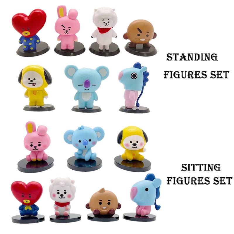 BTS BT21 7-teiliges Set Babyphone-Figuren, Ornamente, Tortenaufsatz, Spielzeug, Geschenk