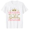 Birthday Princess T-shirt DAD MOM Uncle Aunt Family Gathering Tops Girls Birthday Party Tshirt Short Sleeve Black White Tee