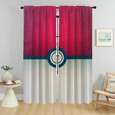 Partition P-pokemones Elegant Room Curtains for Camera Shades Blackout Curtain Home Interior Curtains 2 Pieces Tulle for Bedroom