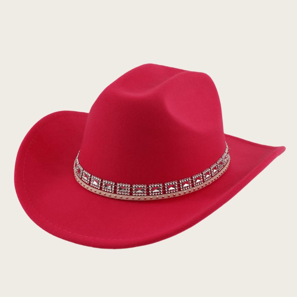 European, American British Style Jazz Hat Men's and Women's High-end Flash Rhinestone Accessory Hat Cowboy Hat