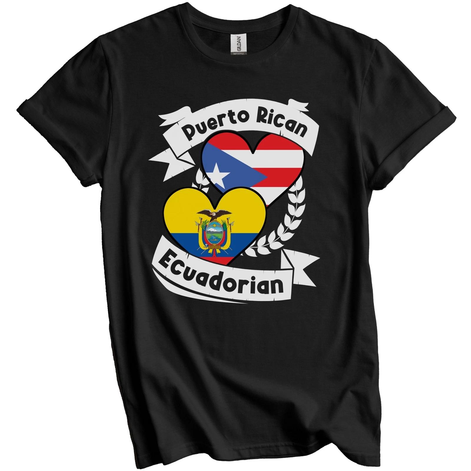 Puerto Rican Ecuadorian Heart Flags Puerto Rico Ecuador T-Shirt 3XL